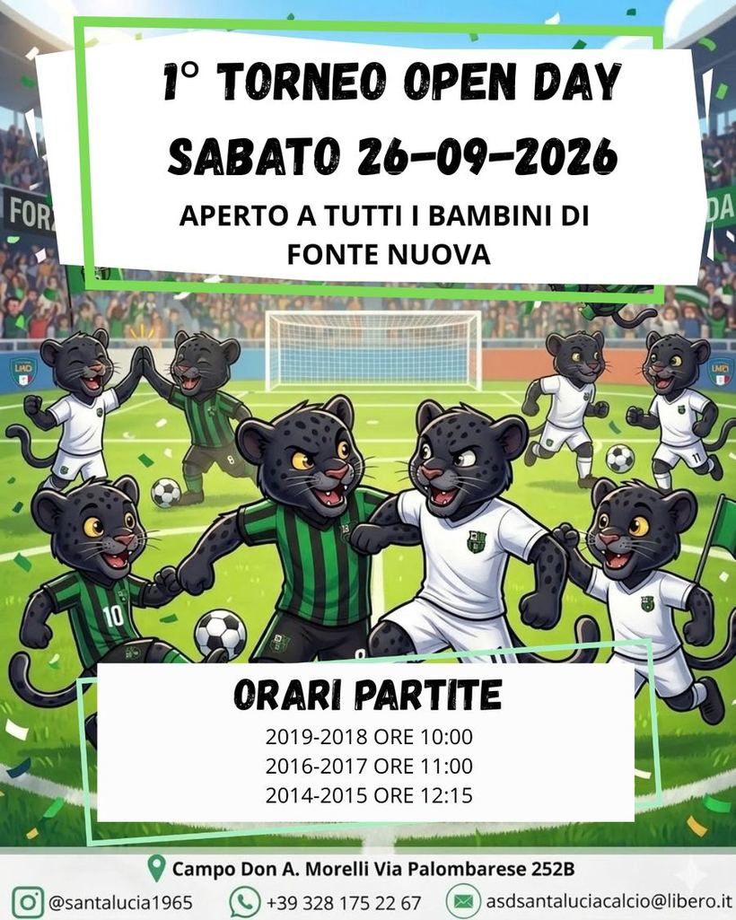 Locandina del 1° Torneo Open Day del 26 settembre 2026